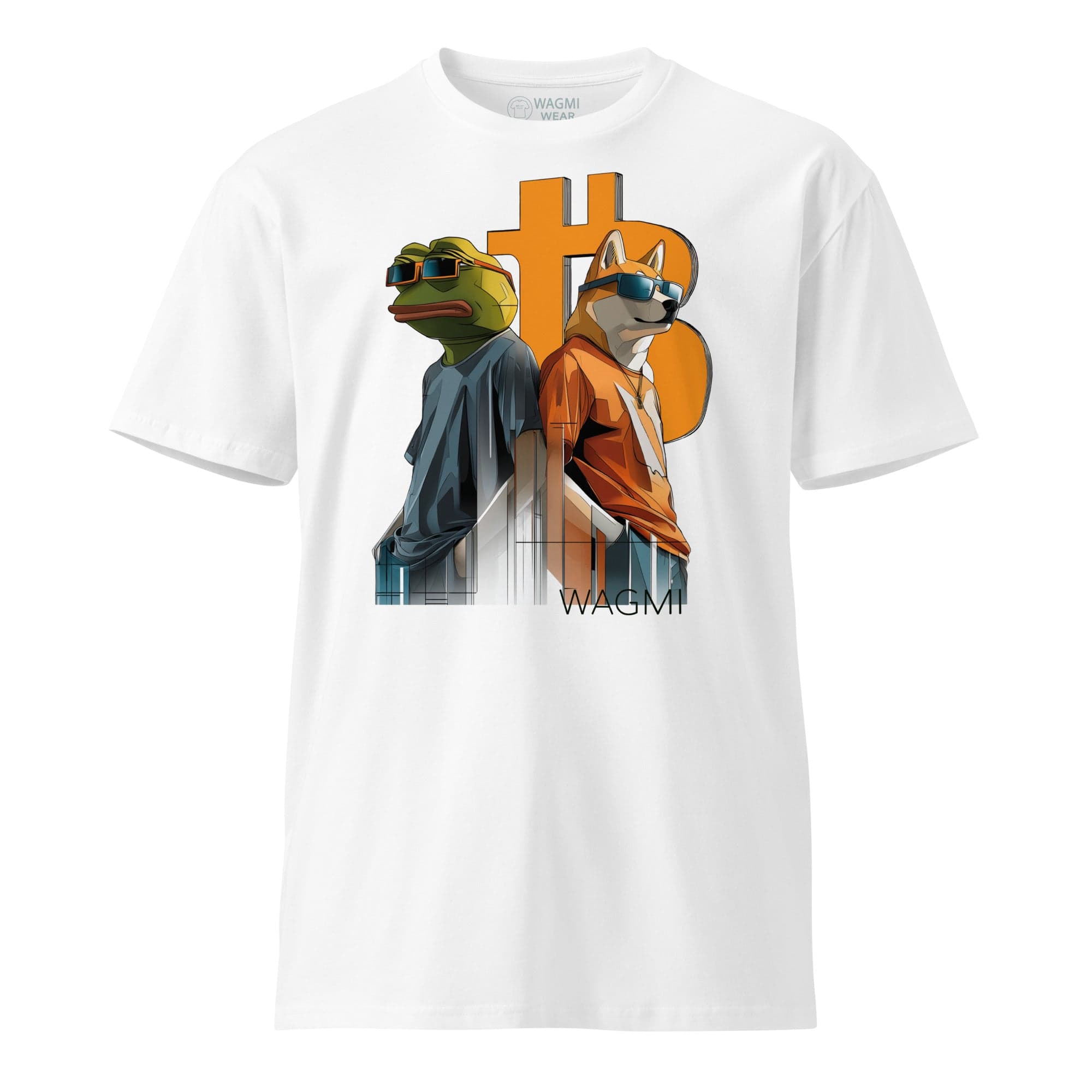Bitcoin Squad Tee – Pepe x Shiba - White