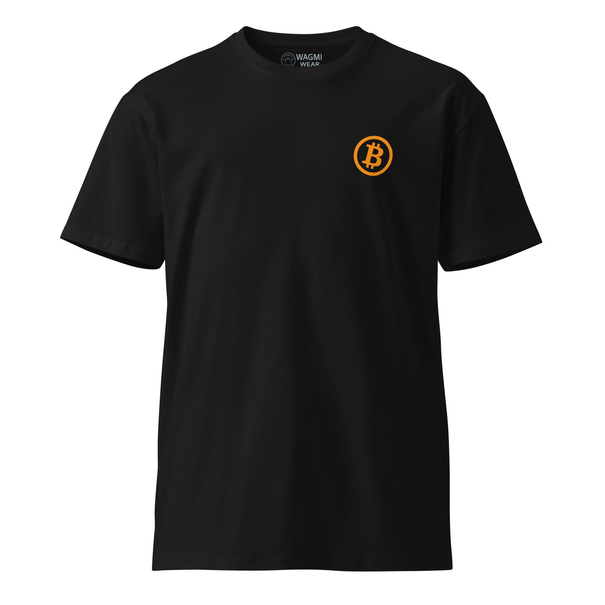 Bitcoin Orange Pocket Logo Tee – Black